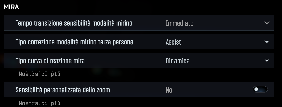 BO7 - Impostazioni avanzate mira